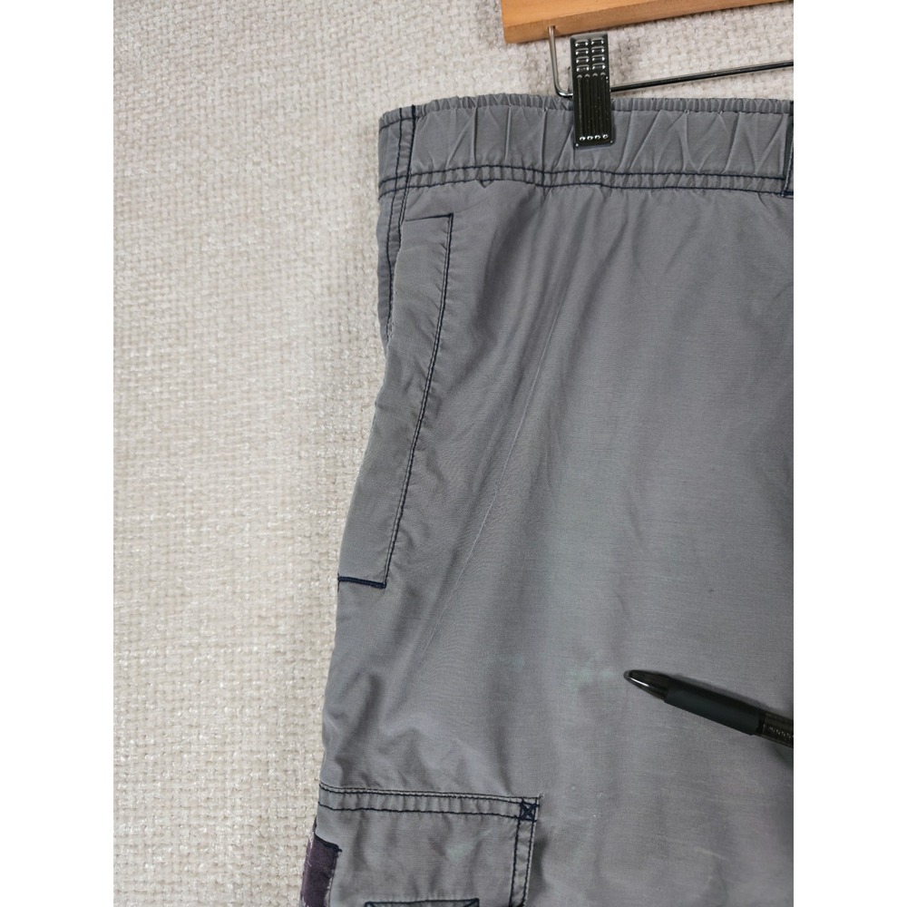 Old Navy Trek Cargo Shorts Gray Mens Large Y2K Techwear Baggy Gorpcore Belted - Picture 11 of 14